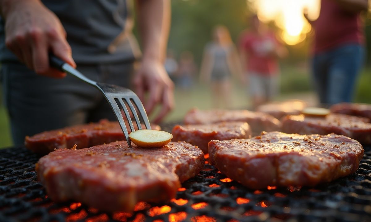 Barbecue : les bouchers plantent toujours une fourchette dans un demi-oignon avant de griller la viande